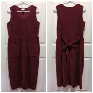 Cotton Burgundy Pinafore Dress